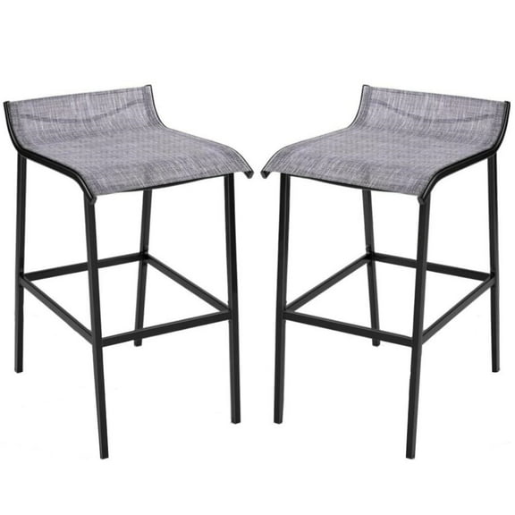 STARY Outdoor Bar Stools Set of 4, Swivel Patio Barstools with Textile ...