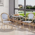 thumbnail image 1 of Vitarpatio 3 Piece Rattan French Dining Table Set with 2 Dining Chairs,  Aluminum Round Table French Dining Set, 1 of 7