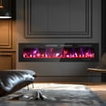 thumbnail image 1 of Vitarpatio 72 inch Electric Fireplace, 750/1500W Ultra Thin Recessed & Wall Mounted Linear Electric Fireplace Heater, 1 of 10