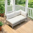 thumbnail image 1 of Vitarpatio Outdoor Wicker Loveseat, 2 Piece Rattan Sofa Patio Chair with Removable Cushions, 1 of 11