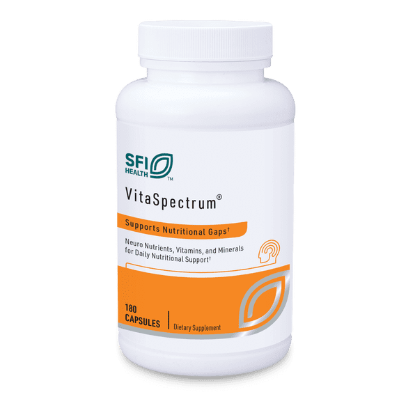 Klaire Labs SFI Health VitaSpectrum Capsules - Multivitamin for Kids with 28 Essential Nutrients Including Folate, B12, B6, Antioxidants, Vitamin E & D3 - No Copper or Iron, Gluten-Free (180ct)