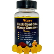 Vitastar Black Seed Oil & Honey Gummies | with Biotin, Vitamin C, Turmeric, Pomegranate & Thymoquinone | for Immune, Joint, digestion and Skin Support | 60 Count