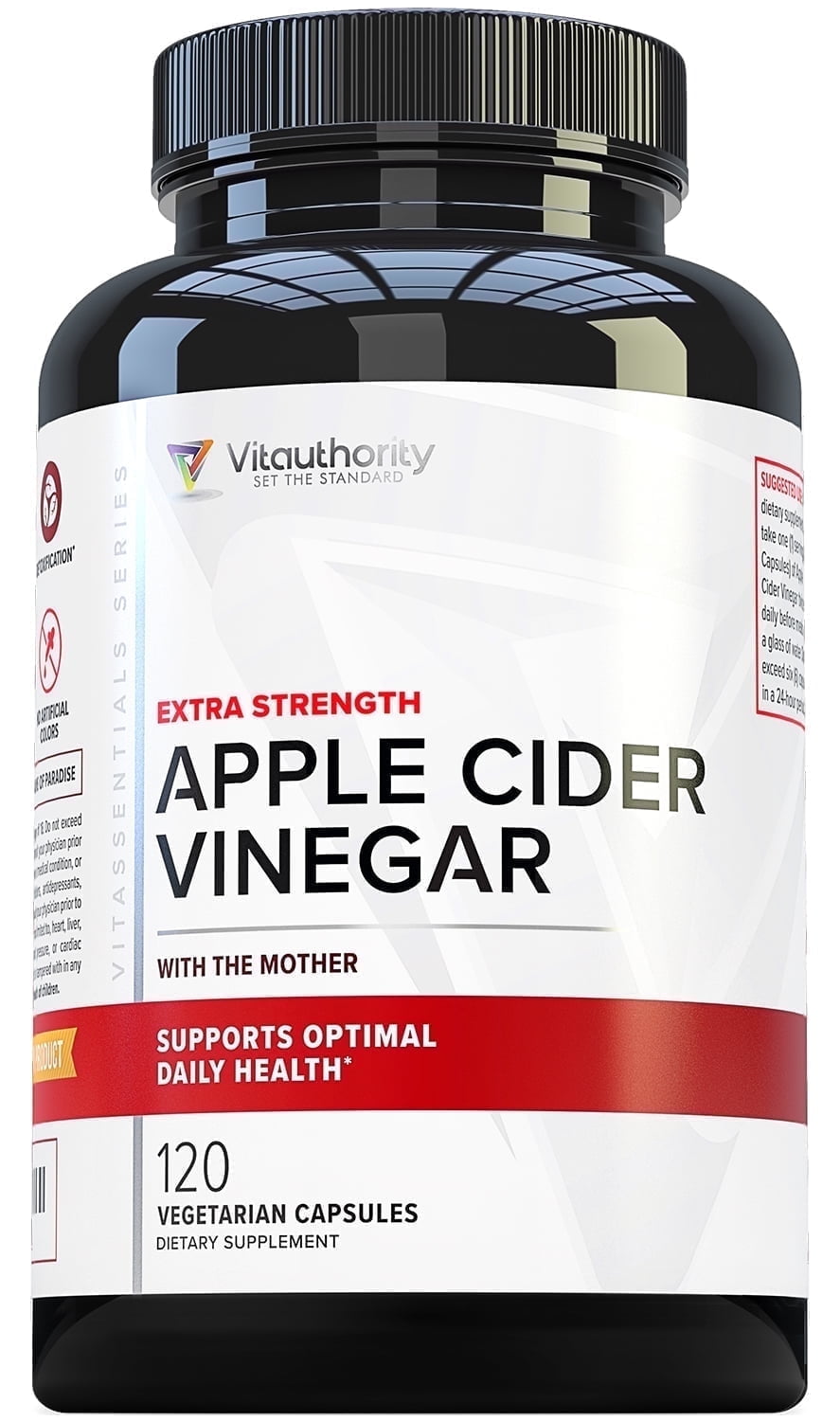 Vitauthority Apple Cider Vinegar with The Mother for Digestive Health Support, 120 Capsules