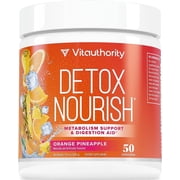 Vitauthority Detox Nourish Dietary Supplement Powder, Metabolism Support & Digestion Aid, Orange Pineapple, 10.9 oz