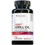 Vitauthority Double Strength Antarctic Krill Oil 1000mg with Omega-3 Phospholipids, EPA, DHA, Astaxanthin and Choline | 60 Softgels
