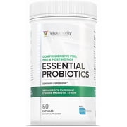 Vitauthority Essential Probiotics Dietary Supplement with Prebiotics, 60 Capsules