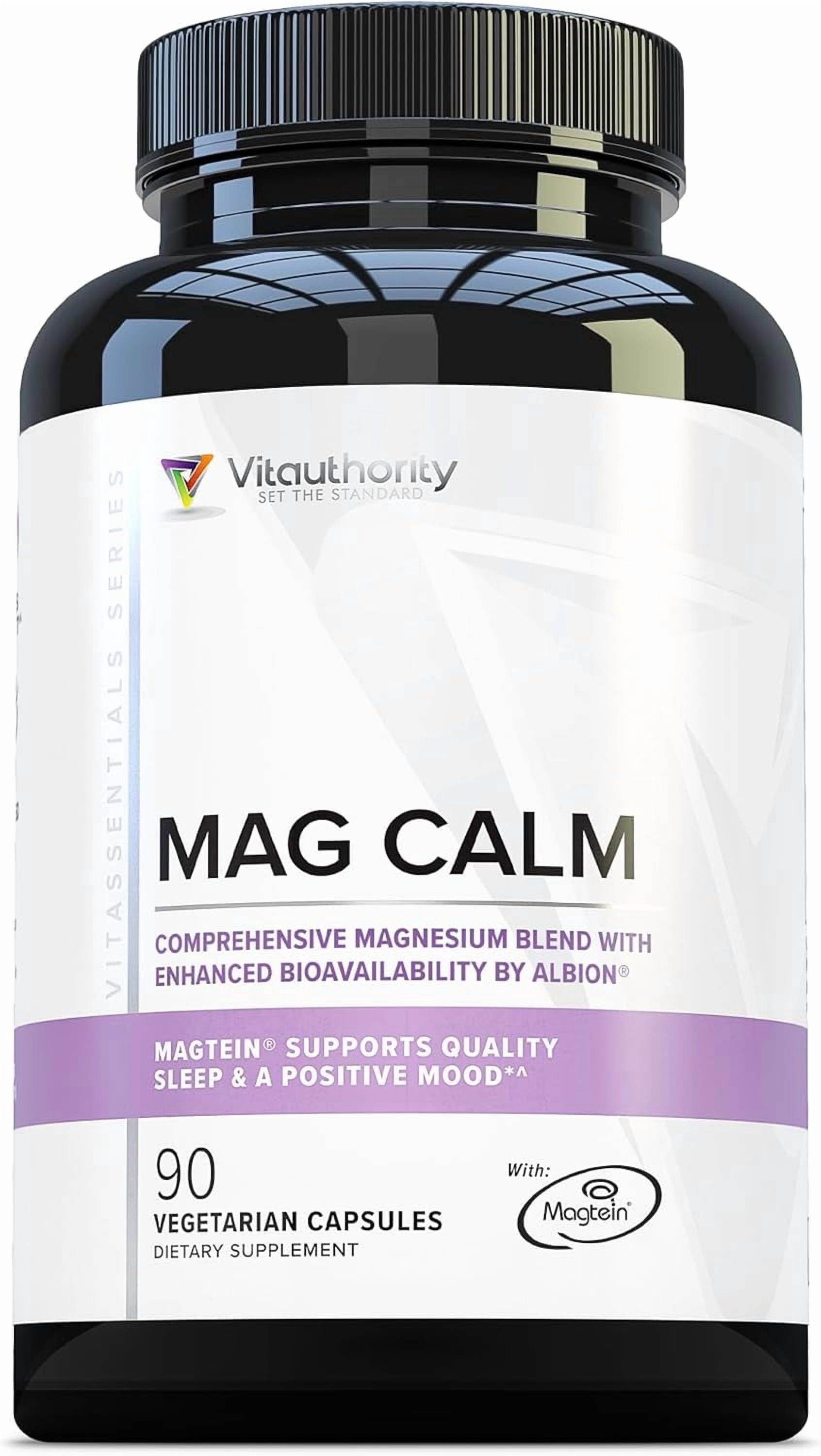 Vitauthority Mag Calm Magnesium Complex Supplement for Sleep and Mood Support, 90 Capsules