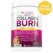 Vitauthority Multi Collagen Peptides Energy Hydrolyzed Collagen Burn Powder, Tropical Punch, 11.6 oz