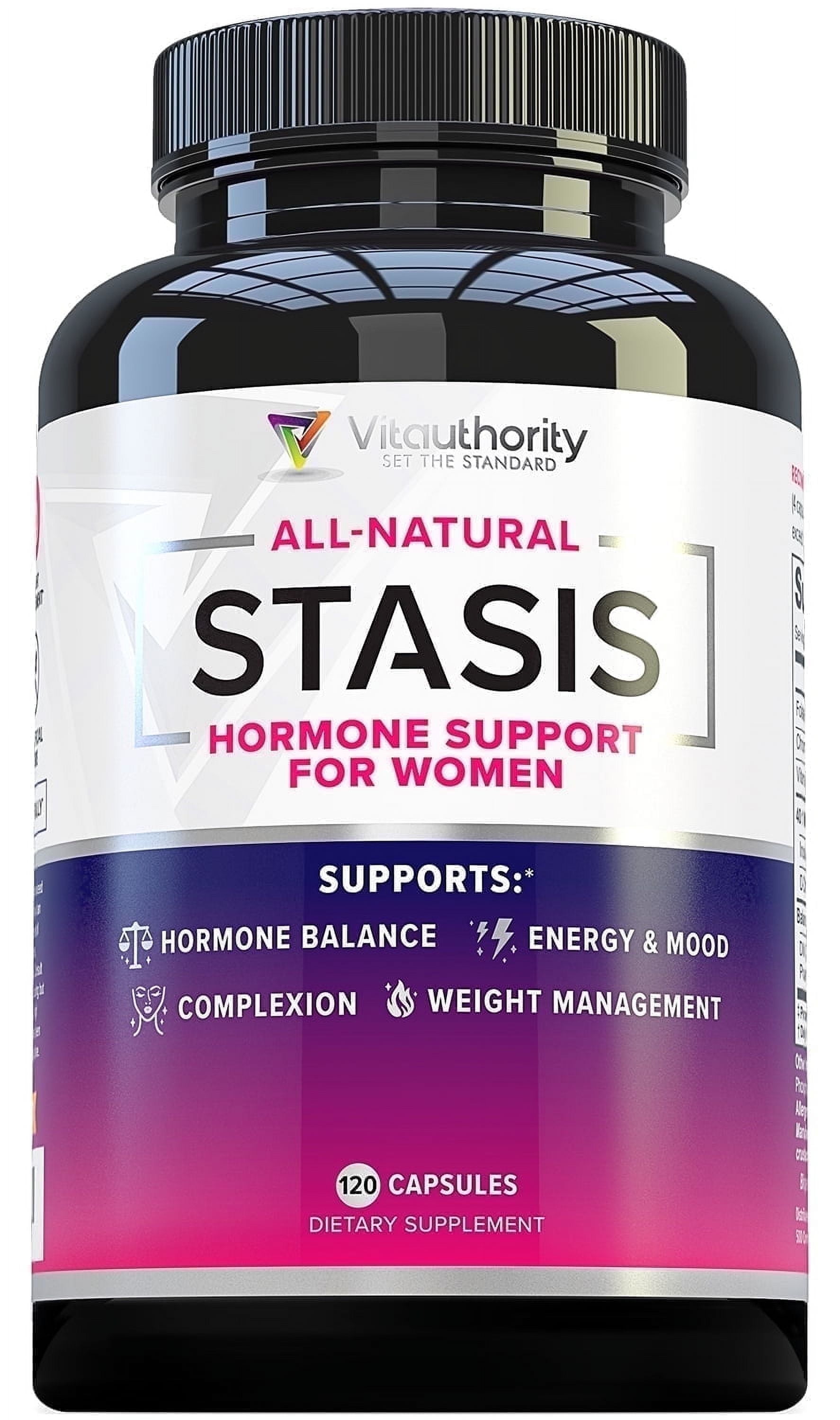 Vitauthority Stasis Myo and D-Chiro Inositol Supplement, Hormone Support for Women, 120 Capsules