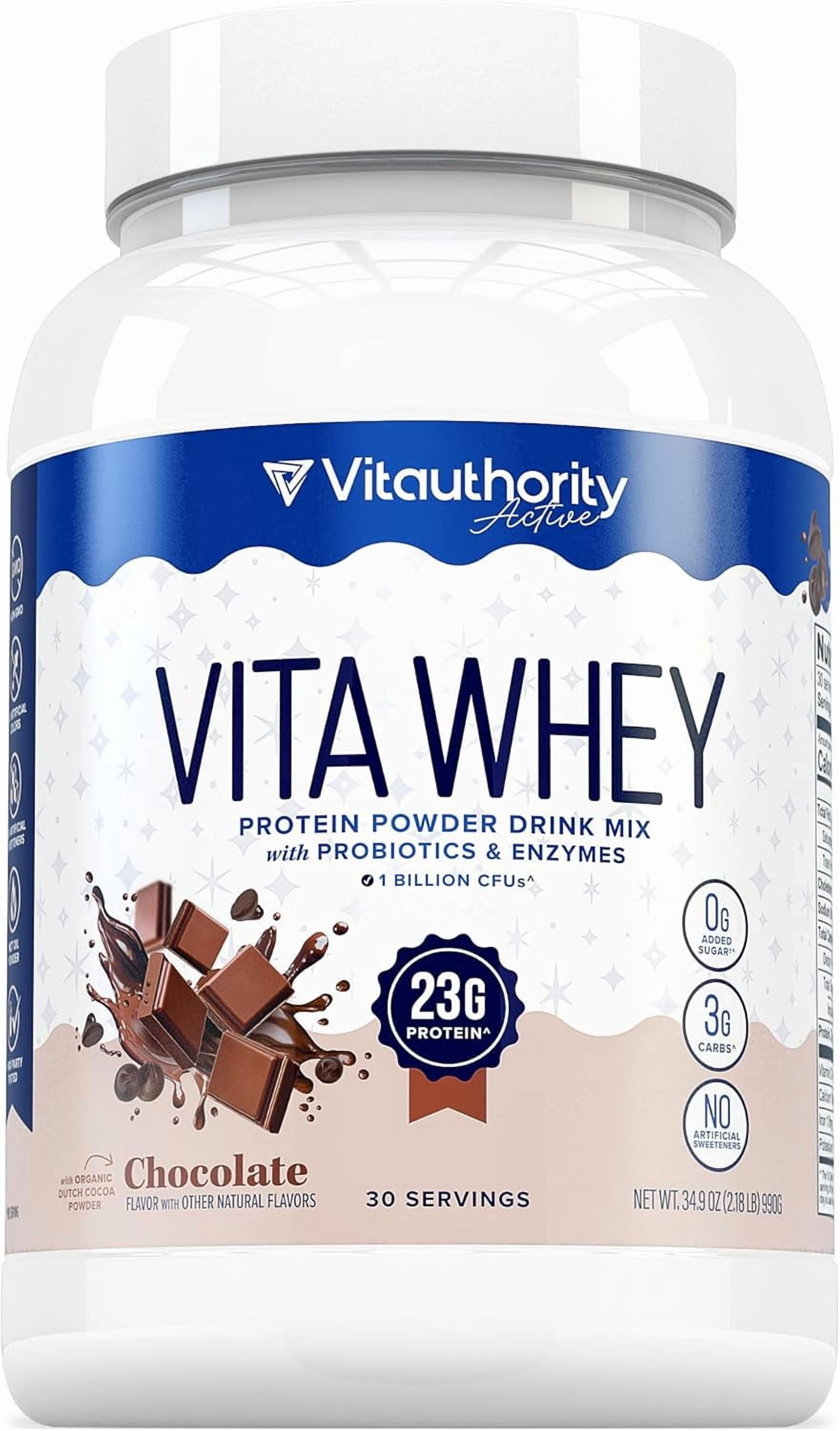 Vitauthority Vita Whey Protein Powder for Women with Probiotics and Enzymes, Chocolate, 34.9 oz, 30 Servings