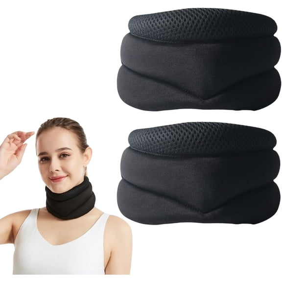 Vitavix Neck Support, Adjustable Soft Foam Cervical Collar, Necksupport - Never Snore Again, Brace for Sleeping, Suitable Women & Men (2PCS)