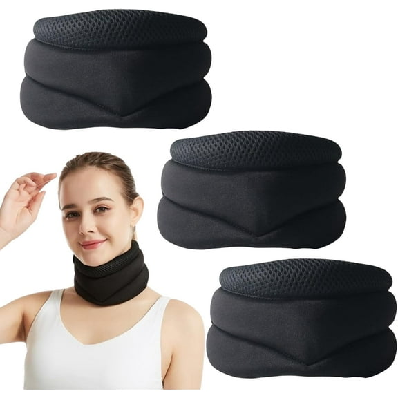 Vitavix Neck Support, Adjustable Soft Foam Cervical Collar, Necksupport - Never Snore Again, Brace for Sleeping, Suitable Women & Men (3PCS)