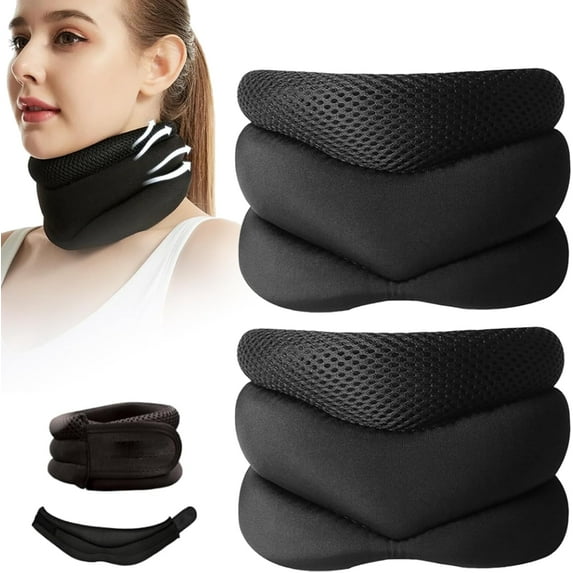 Vitavix Neck Support for Snoring, 2025 New Necksupport - Never Snore Again, Neck Support Brace for Sleeping, Adjustable Soft Foam Neck Brace Cervical Collar for Women Men (2pcs)