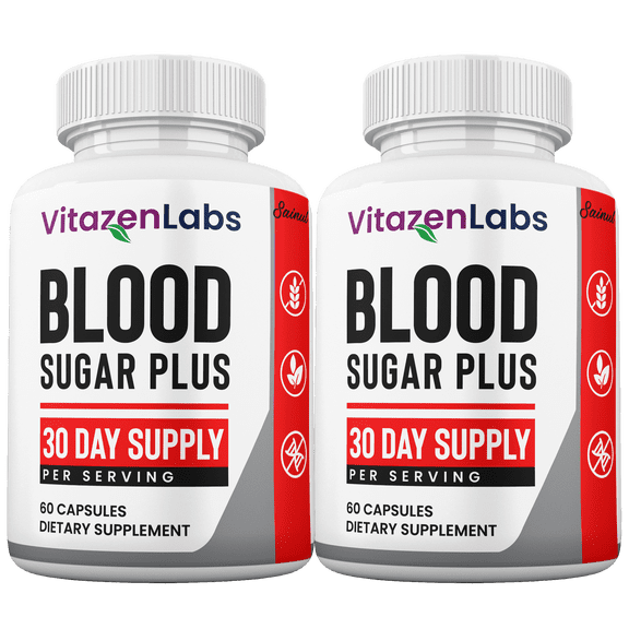 VitazenLabs Blood Sugar Plus Capsules, Official Formula, Maximum Strength Supplement 2 Month Supply (2 Pack)