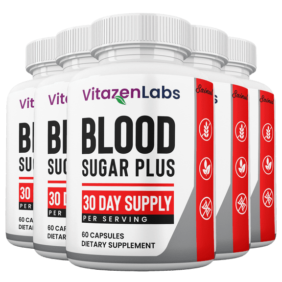 VitazenLabs Blood Sugar Plus Capsules, Official Formula, Maximum Strength Supplement 5 Month Supply (5 Pack)