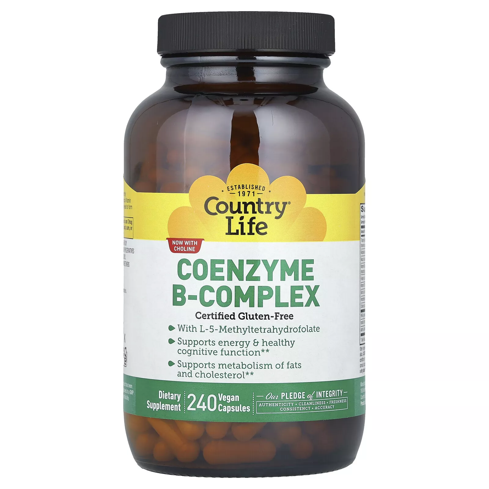 Vitazens Country Life Coenzyme B-Complex Caps 240 Vegan Capsules Gluten ...