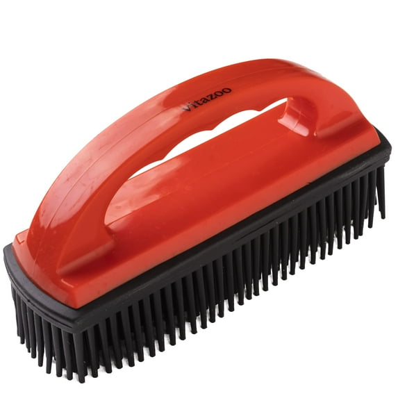 Vitazoo Pet Hair Remover Fur Brush for Carpets, Furniture, Blankets Red