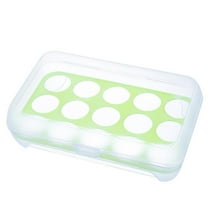 Vitdipy Egg Tray for Refrigerator, Egg Holder with Lid, Egg Container for Home & Kitchen, Green