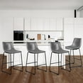 thumbnail image 1 of Vitesse 26 inch PU Faux Leather Counter Bar Height Stools with Back Set of 4, 1 of 6