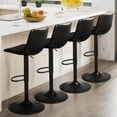 thumbnail image 1 of Vitesse Bar Stools Set of 4 Modern Swivel Bar Chairs, Barstools Counter Height with High Backrest, Adjustable Faux Leather Upholstered Bar Stool for Bar, Kitchen, Dining Room, 1 of 5