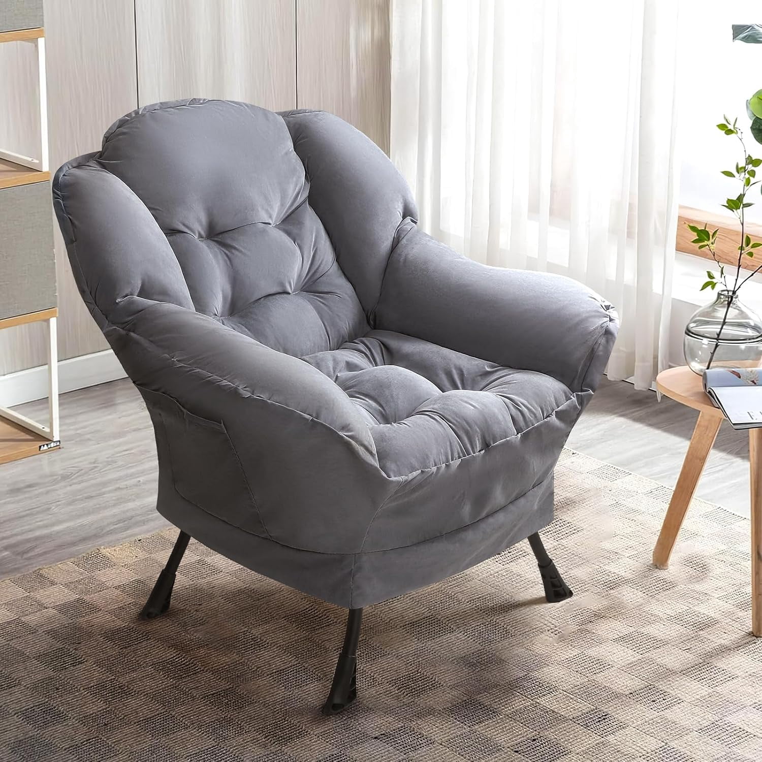 Vitesse Fabric Lazy Chair for Adults,Modern Comfortable Soft Sofa