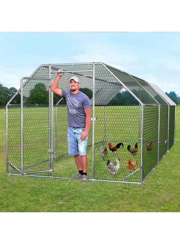 Vitesse Large Metal Chicken Coop, Walk in Wire Chicken coops Runs