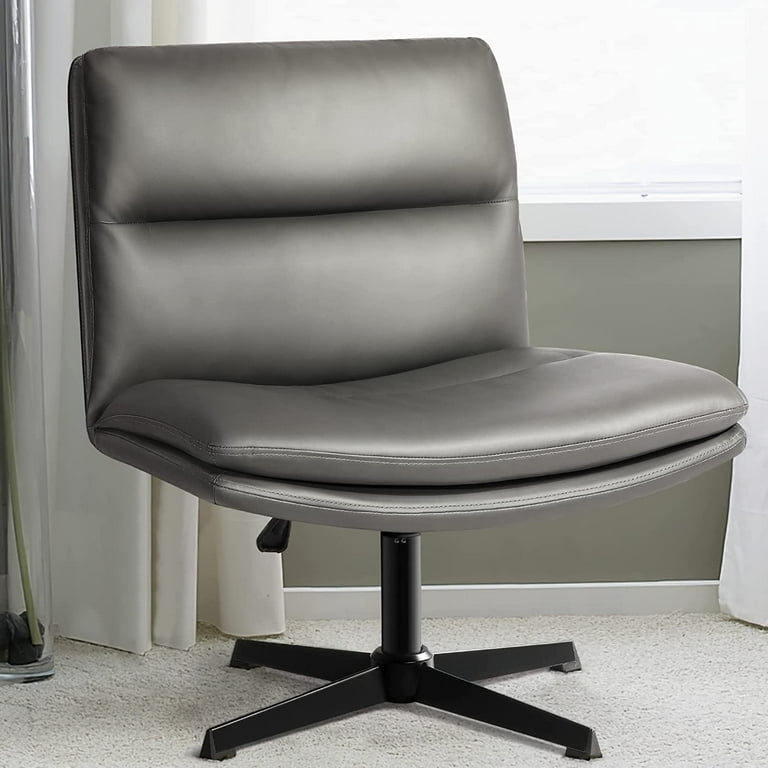 YOUTASTE Office Chair Modern Armless Desk Chair with Wheels, Adjustable Swivel Rolling Computer Task Chair, Faux Leather Sewing Chairs, Ergonomics