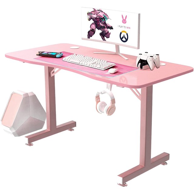 Vitesse Pink Gaming Desk 40 Inch Computer Desk Cute Gaming Table T