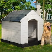 Vitesse Plastic Dog House Outdoor Indoor for Small Medium Large Dogs,Waterproof Dog Houses with Elevated Floor and Air Vents,Durable Ventilate & Easy Clean and Assemble