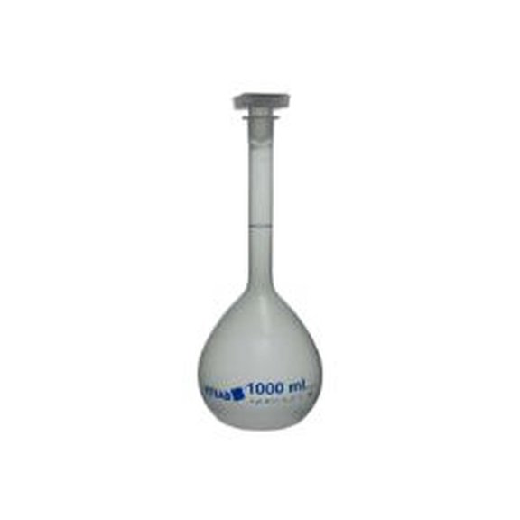 Vitlab Class B Polypropylene Volumetric Flask with PP NS Stopper, 1000ml Capacity (Pack of 3)