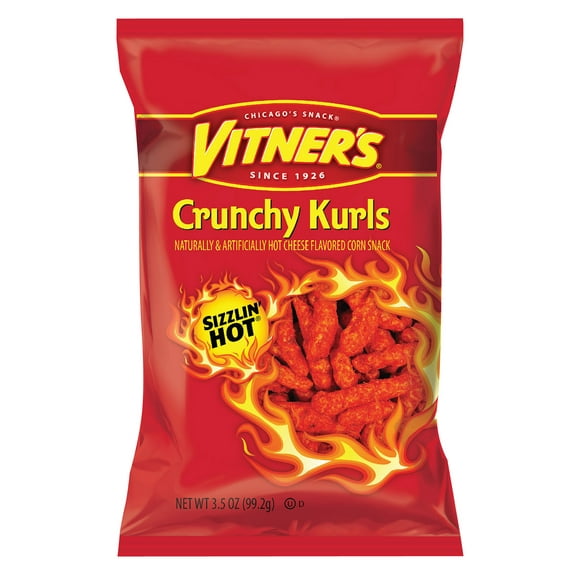 Vitner's Sizzlin' Hot Crunchy Kurls, 18 Count, 3.5 oz Bags