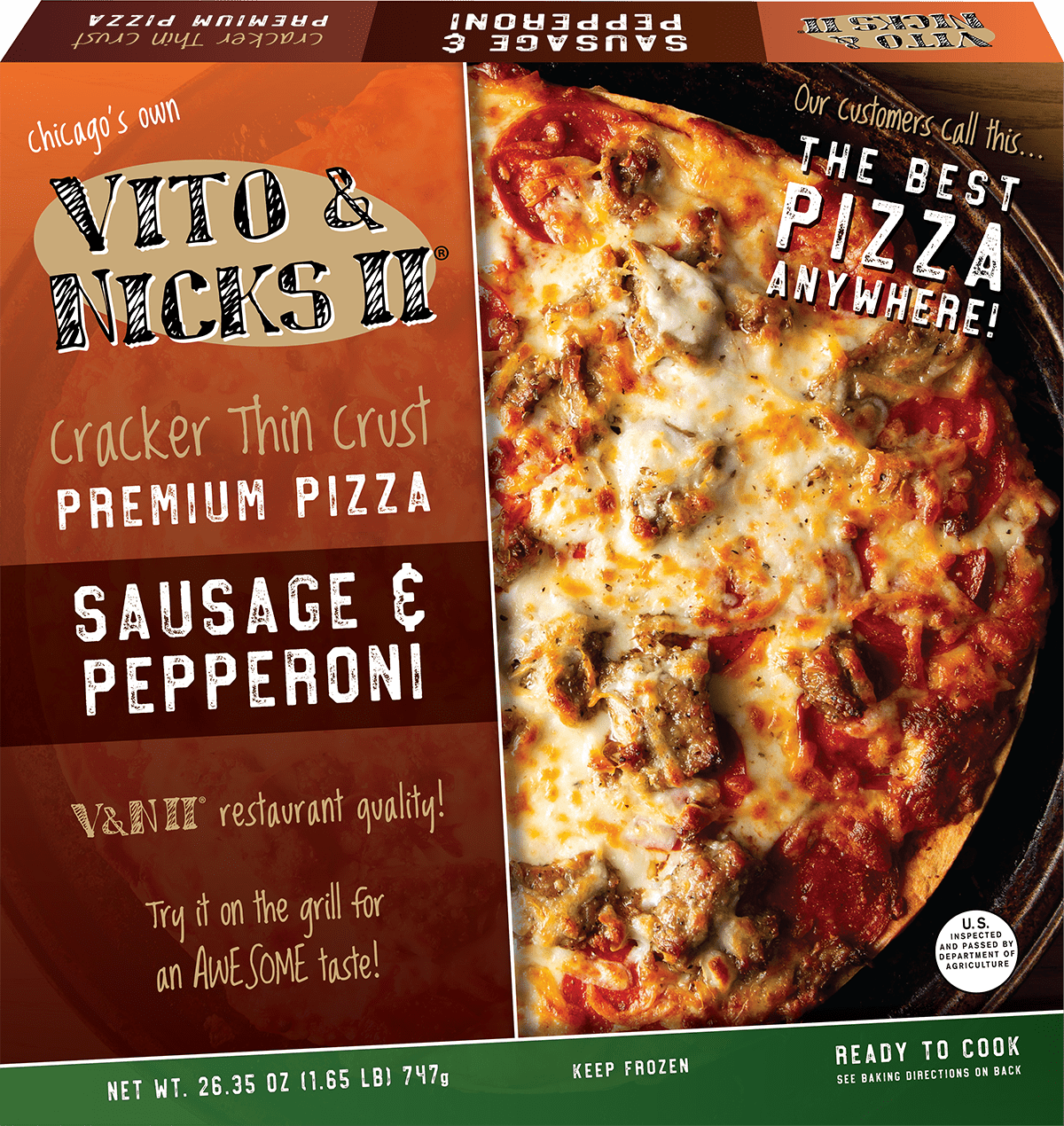 Vito & Nick's, Pepperoni and Sausage Pizza, 26.35 oz, Marinara Sauce