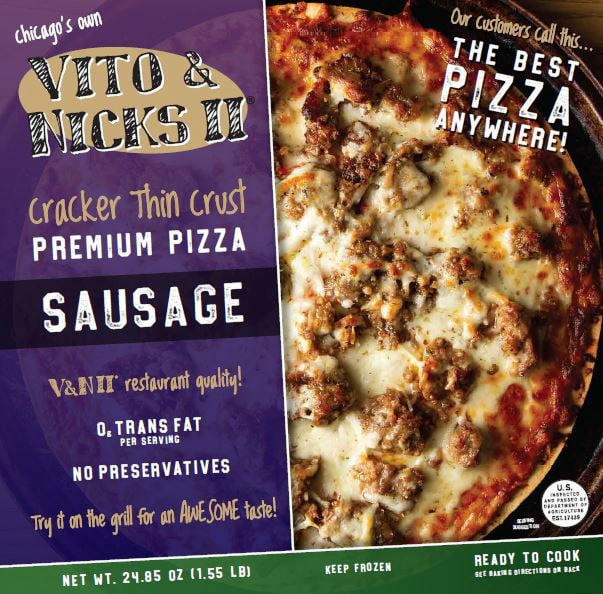 Vito & Nick's, Sausage Pizza, 24.85 oz, Marinara Sauce, (Frozen