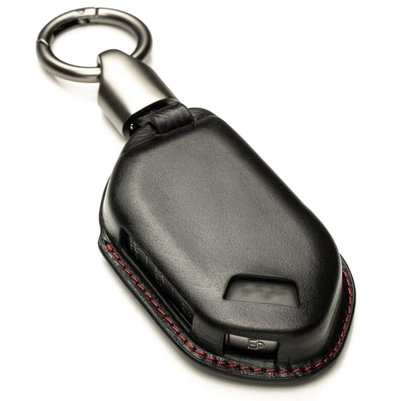 Vitodeco 3D Premium Genuine Leather Smart Key Fob Case Compatible with Kia Telluride, Kia Sorento, Kia EV9, Kia K5 GT, Kia Carnival (Black/Red)