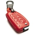 thumbnail image 1 of Vitodeco Genuine Leather Flip Key Fob Case Cover Compatible with Hyundai Accent, Kona, Santa Fe, Tucson, Venue, Sonata, Veloster 2018-2025 (4-Button, Red), 1 of 6