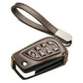 thumbnail image 1 of Vitodeco Genuine Leather Flip Key Fob Case Cover Protector with Key Chain Compatible for 2018 - 2025 Toyota Camry, Corolla (4-Button, Brown), 1 of 5