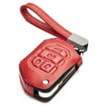 thumbnail image 1 of Vitodeco Genuine Leather Flip Key Fob Case Cover Protector Compatible for Jeep Wrangler, Gladiator (2018 - 2026 Models) (4-Button, Red), 1 of 5