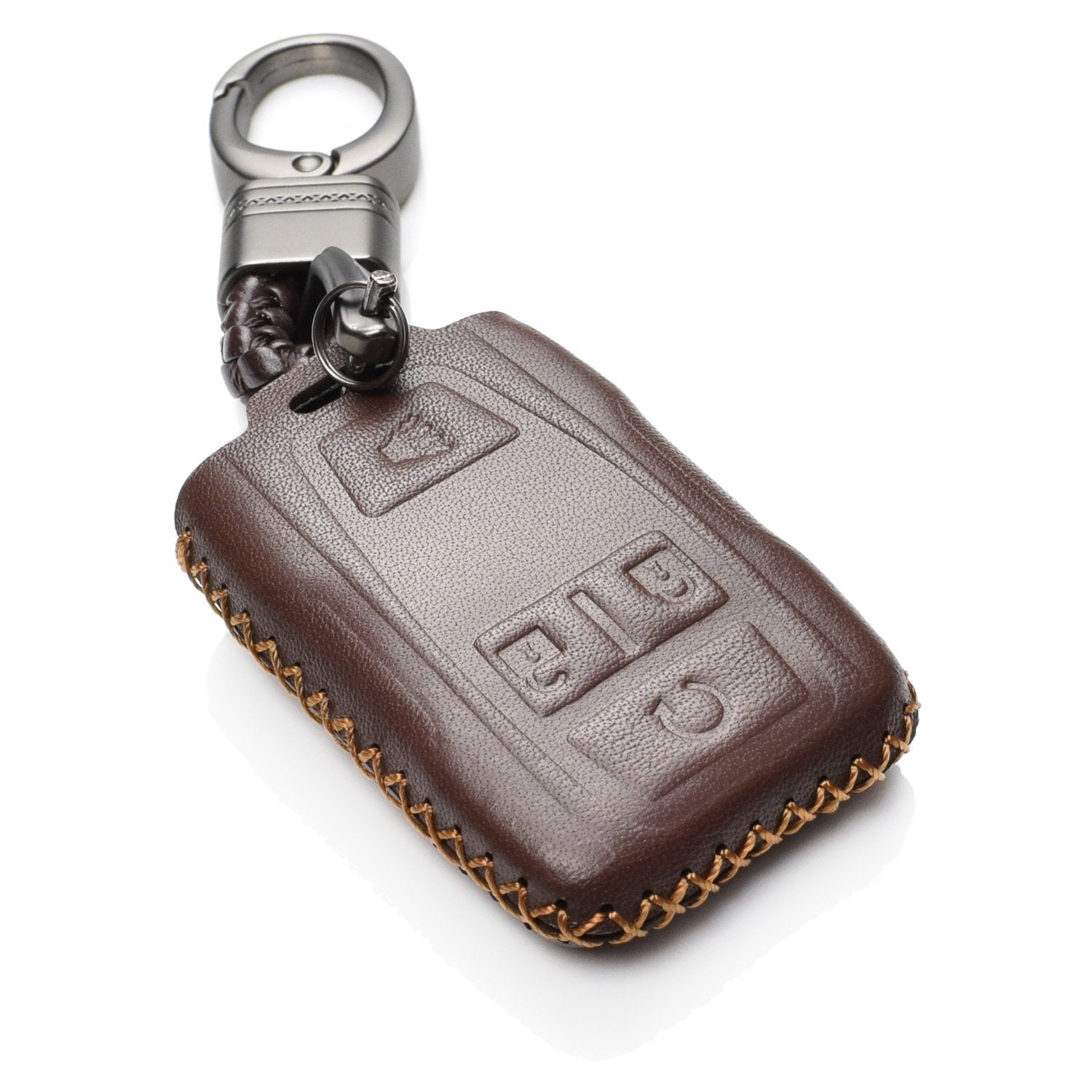 Vitodeco Genuine Leather Key Fob Case Cover Compatible for 2019 2021 GMC Sierra Canyon Chevy Silverado 1500 Tahoe Colorado Suburban 4 Button Brown Walmart