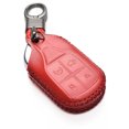 thumbnail image 1 of Vitodeco Genuine Leather Keyless Smart Key Fob Case Cover with Key Chain Compatible for Maserati Ghibli, Levante, Quattroporte (Remote Start, Red), 1 of 6