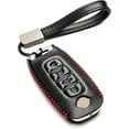 thumbnail image 1 of Vitodeco Genuine Leather Smart Key Fob Case Compatible with Nissan Sentra, Versa, Rogue, Pathfinder, Murano, Kicks, Ariya, Armada (Trunk Button, Black/Red), 1 of 5