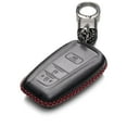thumbnail image 1 of Vitodeco Genuine Leather Smart Key Fob Case Compatible with Toyota Rav4, Camry, Prius, Highlander, CH-R, Avalon, Toyota 86, Mirai (3 Buttons, Black/Red), 1 of 5