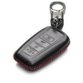 thumbnail image 1 of Vitodeco Genuine Leather Smart Key Fob Case Compatible with Toyota Rav4, Camry, Prius, Highlander, CH-R, Avalon, Toyota 86, Mirai (4 Buttons, Black/Red), 1 of 5