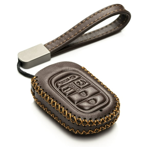 Vitodeco Leather Key Fob Case Compatible with Honda Civic, Civic Hatchback, Accord, HR-V, CRV, Pilot, Passport 2023 - 2026 (5-Button, Brown)