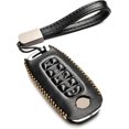 thumbnail image 1 of Vitodeco Genuine Leather Smart Key Fob Case Compatible with Nissan Sentra, Versa, Rogue, Pathfinder, Murano, Kicks, Ariya, Armada (5-Button, Black), 1 of 5