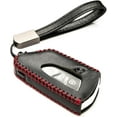 thumbnail image 1 of Vitodeco Genuine Leather Smart Key Fob Case Compatible with Volkswagen MK8 Golf GTI, ID4, Atlas (4-Button, Black/Red), 1 of 6