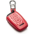 thumbnail image 1 of Vitodeco Genuine Leather Smart Key Fob Case Cover Compatible with Lincoln Continental, MKC, MKZ, MKX (2017 - 2022), Navigator (2018 - 2022), Nautilus (2020 - 2022) - 5 Buttons, Red, 1 of 5