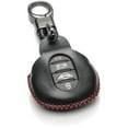 thumbnail image 1 of Vitodeco Genuine Leather Smart Key Fob Case Cover Compatible with MINI Cooper, Clubman, Hardtop, CONVERTIBLE, Countryman 2025 (3 or 4 Buttons, Black/Red), 1 of 5