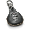 thumbnail image 1 of Vitodeco Genuine Leather Smart Key Fob Case Cover Compatible with Mini Cooper, Clubman, Hardtop, Convertible, Countryman 2025 (3 or 4 Buttons, Black), 1 of 5