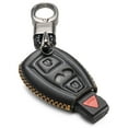 thumbnail image 1 of Vitodeco Genuine Leather Smart Key Fob Case Cover Protector Compaitble with Infiniti QX30 2017 - 2018 (3-Button, Black), 1 of 5