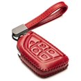 thumbnail image 1 of Vitodeco Genuine Leather Smart Key Fob Case Cover Protector- Compatible with Cadillac CT4, CT5, VISTIQ, OPTIQ, Lyriq (2020 - 2026 Models)- 5-Button, Red, 1 of 5